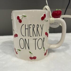 ✨Rae Dunn Cherry On Top Mug - Cream and Red✨